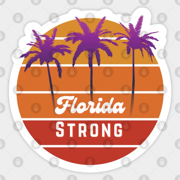 Florida Strong, Retro Sunset Florida Sticker by Ryan Rad